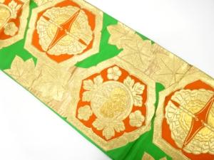 アンティーク　桐に蝶・楓模様織り出し袋帯（材料）